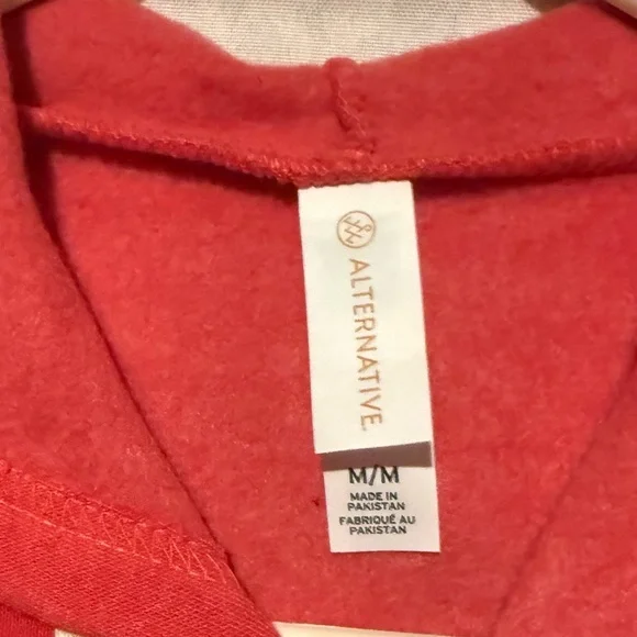 NWOT Alternative Men's Heather Red Pullover Hoodie Size M - Picture 4 of 5